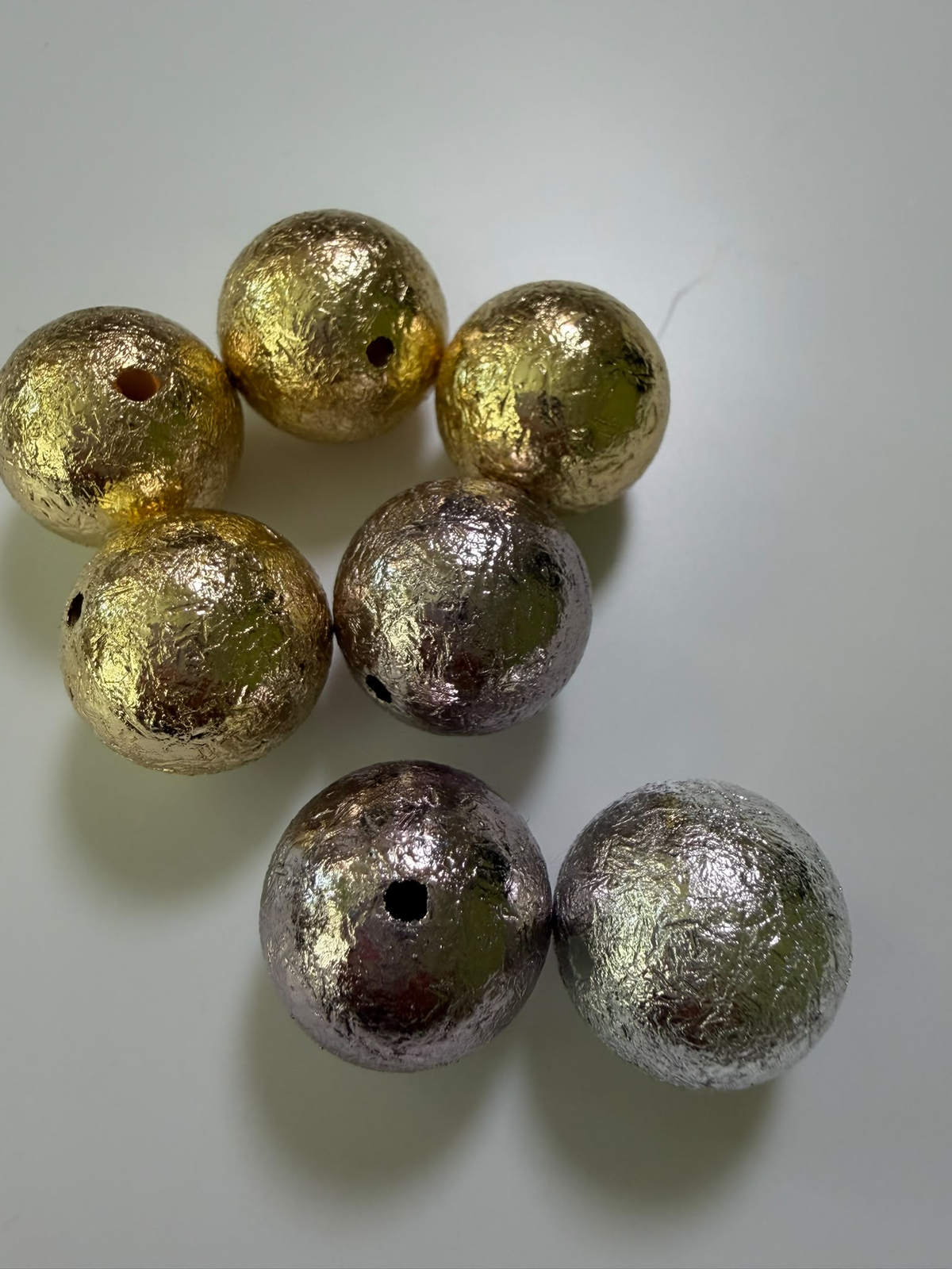 20MM Metallic Gold and Silver Beads (10 PCS)