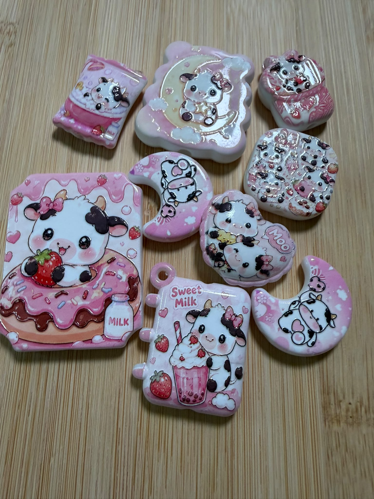 Pink Mooh Focal beads (10 PCS)
